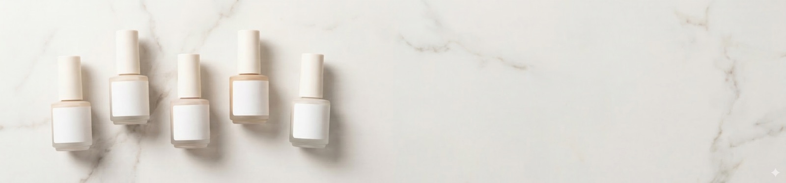 HEMA-free builder gel products arranged on a clean white surface